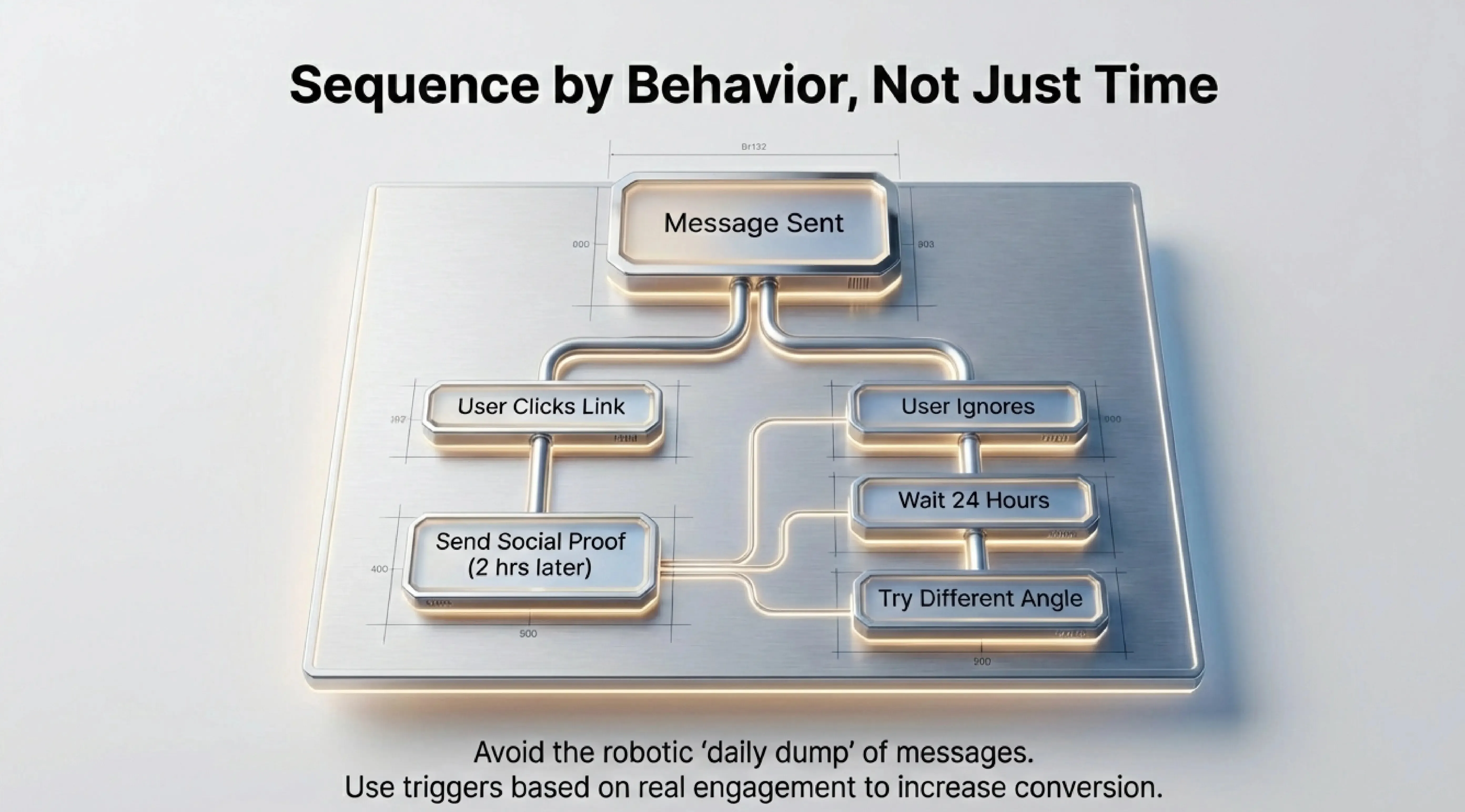 Sequences by behavior, not just time: use triggers based on real engagement to increase conversation.